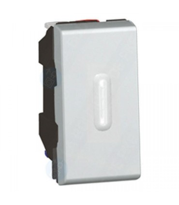 Interrupteur Mosaic va-et-vient à voyant LED 1 module 10 AX aluminium