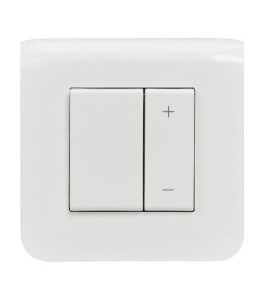 Variateur Mosaic toutes charges 2 fils blanc complet avec plaque