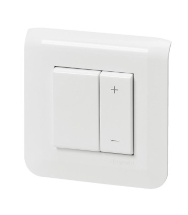 Variateur Mosaic toutes charges 2 fils blanc complet avec plaque