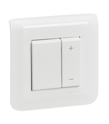 Variateur Mosaic toutes charges 2 fils blanc complet avec plaque