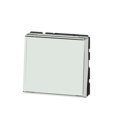 Poussoir inverseur antimicrobien porte-étiquette Mosaic Easy-Led 6A 250V 2 modules blanc