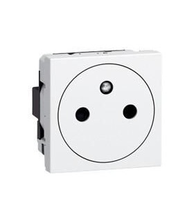 Prise Surface Mosaic 2P+T 2 modules connexion par bornes automatiques blanc antimicrobien