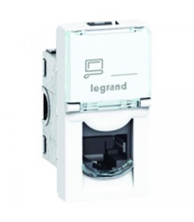 Prise Mosaic RJ45 catégorie 6 STP blindée 1 module - blanc