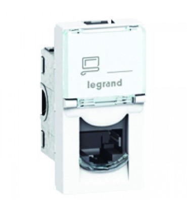 Prise Mosaic RJ45 catégorie 6 STP blindée 1 module - blanc