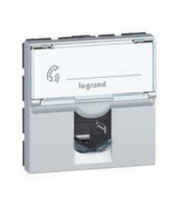 Prise RJ45 catégorie 6 UTP Mosaic 2 modules alu LEGRAND 079464
