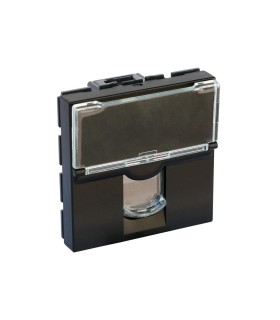 RJ45 Mosaic catégorie 6 UTP 2 modules noir mat