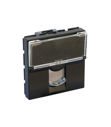 RJ45 Mosaic catégorie 6 UTP 2 modules noir mat