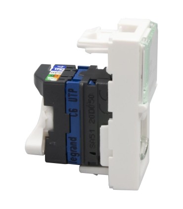 RJ45 Mosaic catégorie 6 UTP 1 module blanc