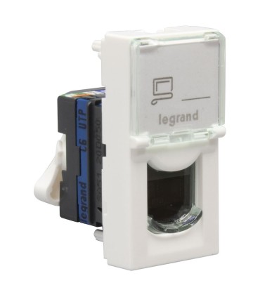 RJ45 Mosaic catégorie 6 UTP 1 module blanc