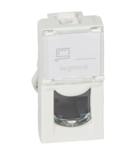 Prise RJ45 catégorie 5e UTP Mosaic 1 module blanc