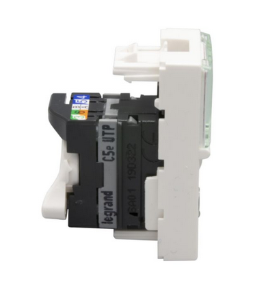 Prise RJ45 catégorie 5e UTP Mosaic 1 module blanc