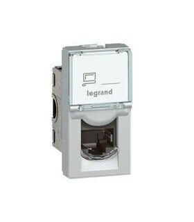 Prise RJ45 Mosaic catégorie 6 FTP 1 module alu