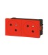 Prise Surface Mosaic 2x2P+T Link à raccordement latéral 4 modules rouge