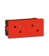 Prise Surface Mosaic 2x2P+T Link à raccordement latéral 4 modules rouge