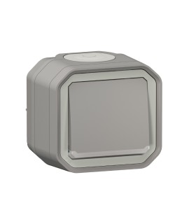 Interrupteur ou va-et-vient témoin 10AX 250V Plexo complet saillie gris / Legrand