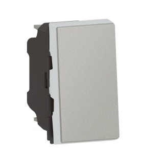 Poussoir et inverseur Mosaic Easy-Led 6A 250V 1 module alu