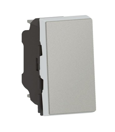 Poussoir et inverseur Mosaic Easy-Led 6A 250V 1 module alu