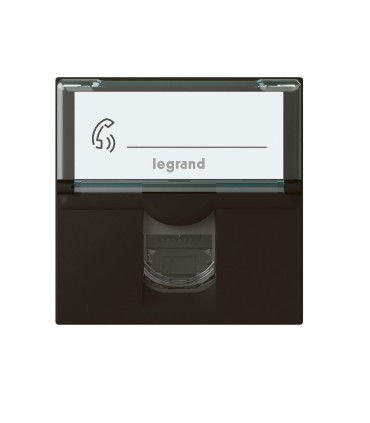 Prise RJ45 Mosaic catégorie 6A STP à blindage métal 2 modules noir mat