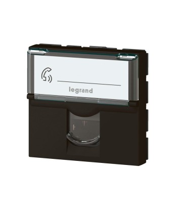 Prise RJ45 Mosaic catégorie 6A STP à blindage métal 2 modules noir mat