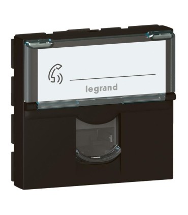 Prise RJ45 Mosaic catégorie 6A STP à blindage métal 2 modules noir mat