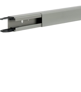 Goulotte lifea PVC h 40mm x p 40mm L 2000 mm + 2 éclisses gris