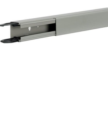 Goulotte lifea PVC h 40mm x p 40mm L 2000 mm + 2 éclisses gris