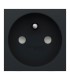 Unica prise 2P+T - 90° - raccord rapide - Anthracite - mécanisme seul