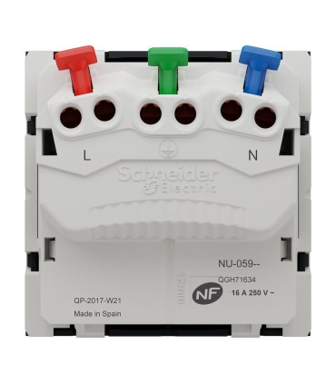 Unica prise 2P+T - 90° - raccord rapide - Anthracite - mécanisme seul