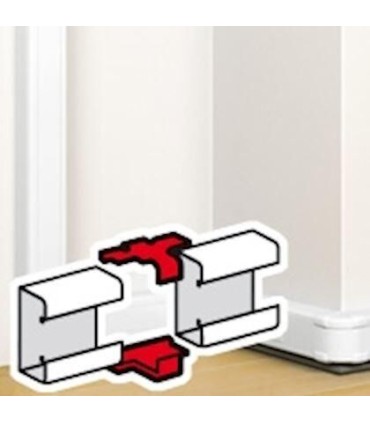 Eclisse de jonction pour goulotte à clippage direct Mosaic 50x80mm, 50x130mm et 50x180mm blanc antimicrobien