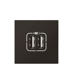 Chargeur 2 USB Type-A 2,4A 5V 12W Mosaic 2 modules 230V noir mat