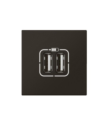 Chargeur 2 USB Type-A 2,4A 5V 12W Mosaic 2 modules 230V noir mat