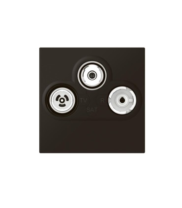 Prise TV-R-SAT Mosaic FM et DAB+ 2 modules noir mat