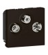 Prise TV-R-SAT Mosaic FM et DAB+ 2 modules noir mat
