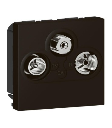 Prise TV-R-SAT Mosaic FM et DAB+ 2 modules noir mat