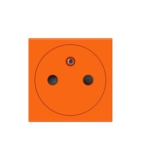 Prise 2P+T Surface Mosaic 2 modules connexion bornes auto-orange antimicrobien