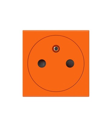 Prise 2P+T Surface Mosaic 2 modules connexion bornes auto-orange antimicrobien