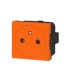 Prise 2P+T Surface Mosaic 2 modules connexion bornes auto-orange antimicrobien
