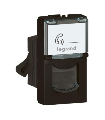 Prise RJ45 catégorie6 FTP Mosaic 1 module noir mat
