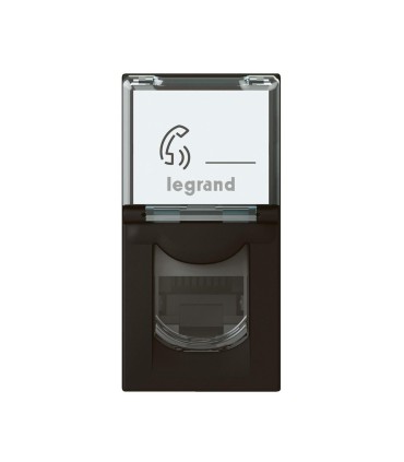 Prise RJ45 catégorie6 FTP Mosaic 1 module noir mat