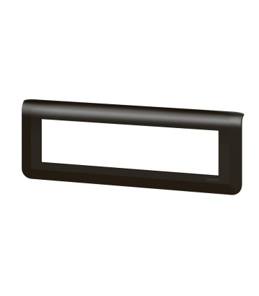 Plaque de finition horizontale Mosaic pour 8 modules noir mat