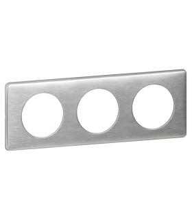 PLAQUE ANODISE 3 POSTES ALUMINIUM - Legrand