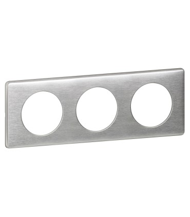 PLAQUE ANODISE 3 POSTES ALUMINIUM - Legrand