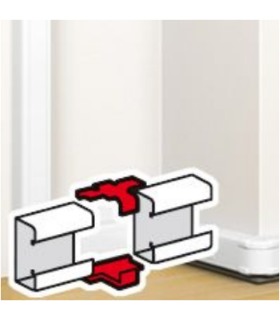 Eclisse de jonction pour goulotte à clippage direct Mosaic 50x80mm/130mm ou 180mm blanc