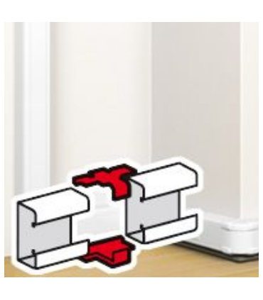 Eclisse de jonction pour goulotte à clippage direct Mosaic 50x80mm/130mm ou 180mm blanc