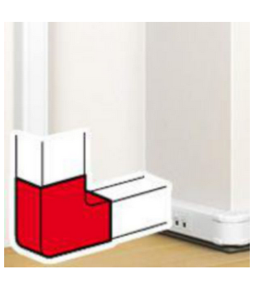 Angle plat 90° pour goulotte à clippage direct Mosaic 50x105mm blanc