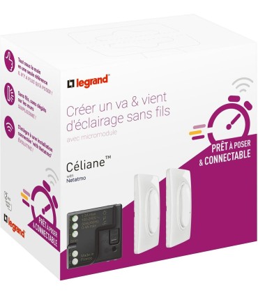 Prêt-à-Poser Céliane créer va-et-vient, micromodule+ 2cdes sans fils - Blanc
