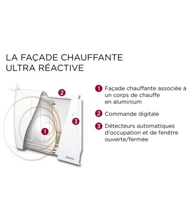 Radiateur connecté INGENIO 3 horizontal blanc 500W