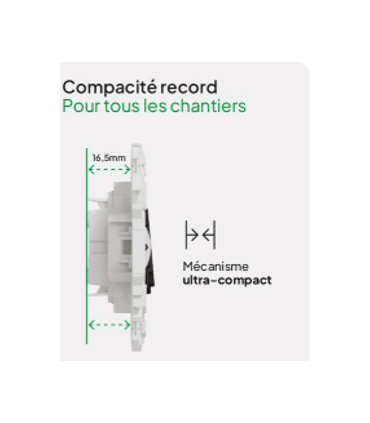 Interrupteur Va & vient Poussoir Nouvel Odace 2025 blanc