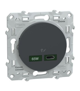 Chargeur Odace USB C 65W forte puissance pour charge app. mobiles - anthracite