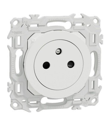 Odace 2025 Prise 2P+T blanche affleurante